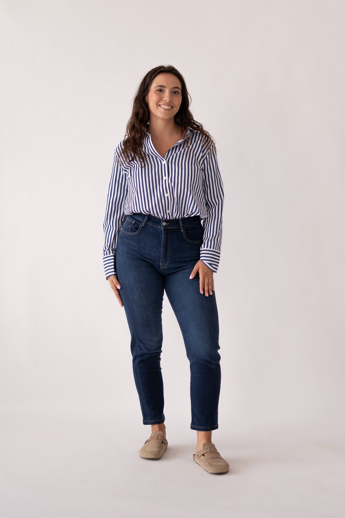 Mom broek – donkerblauw