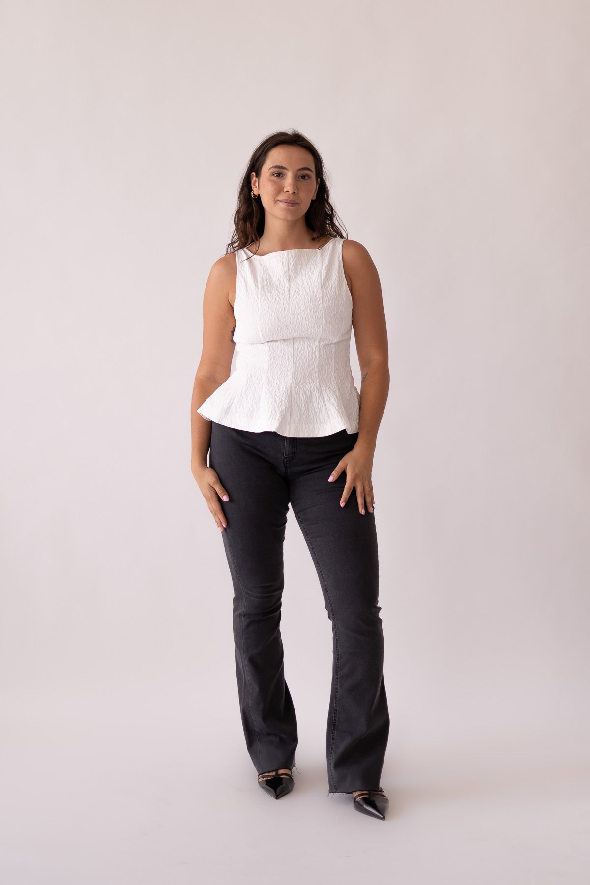 Flare broek– grijs