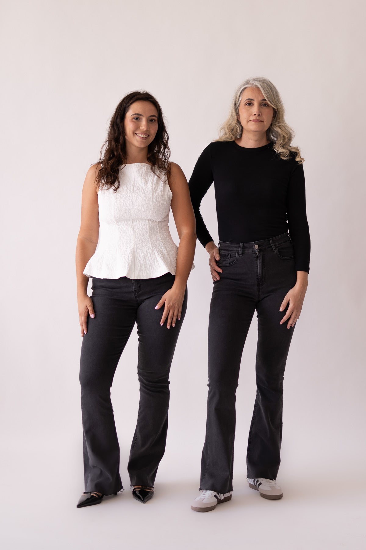 Flare broek– grijs