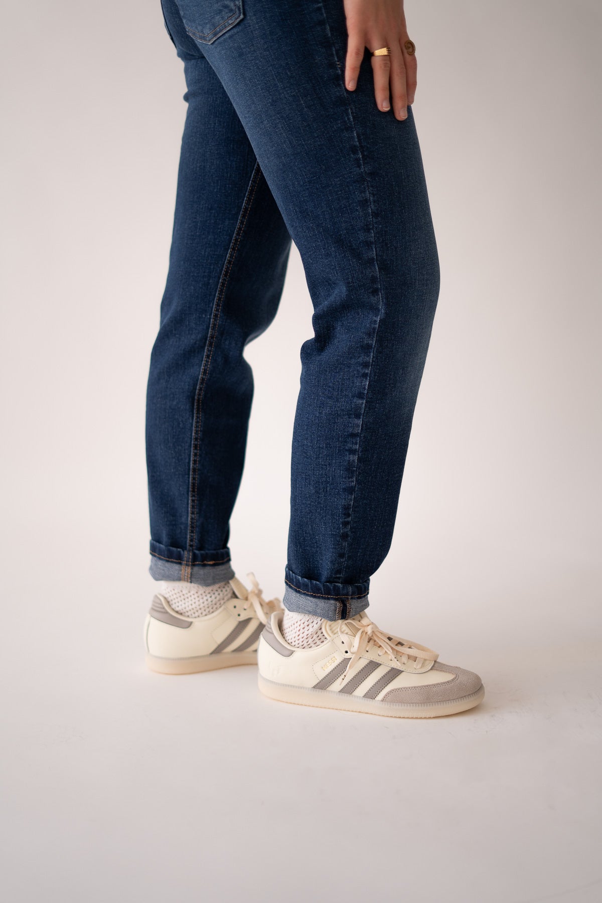 Mom Broek – donkerblauw