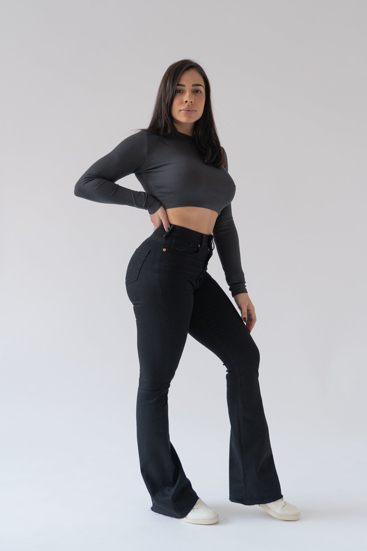 Flared broek – zwart