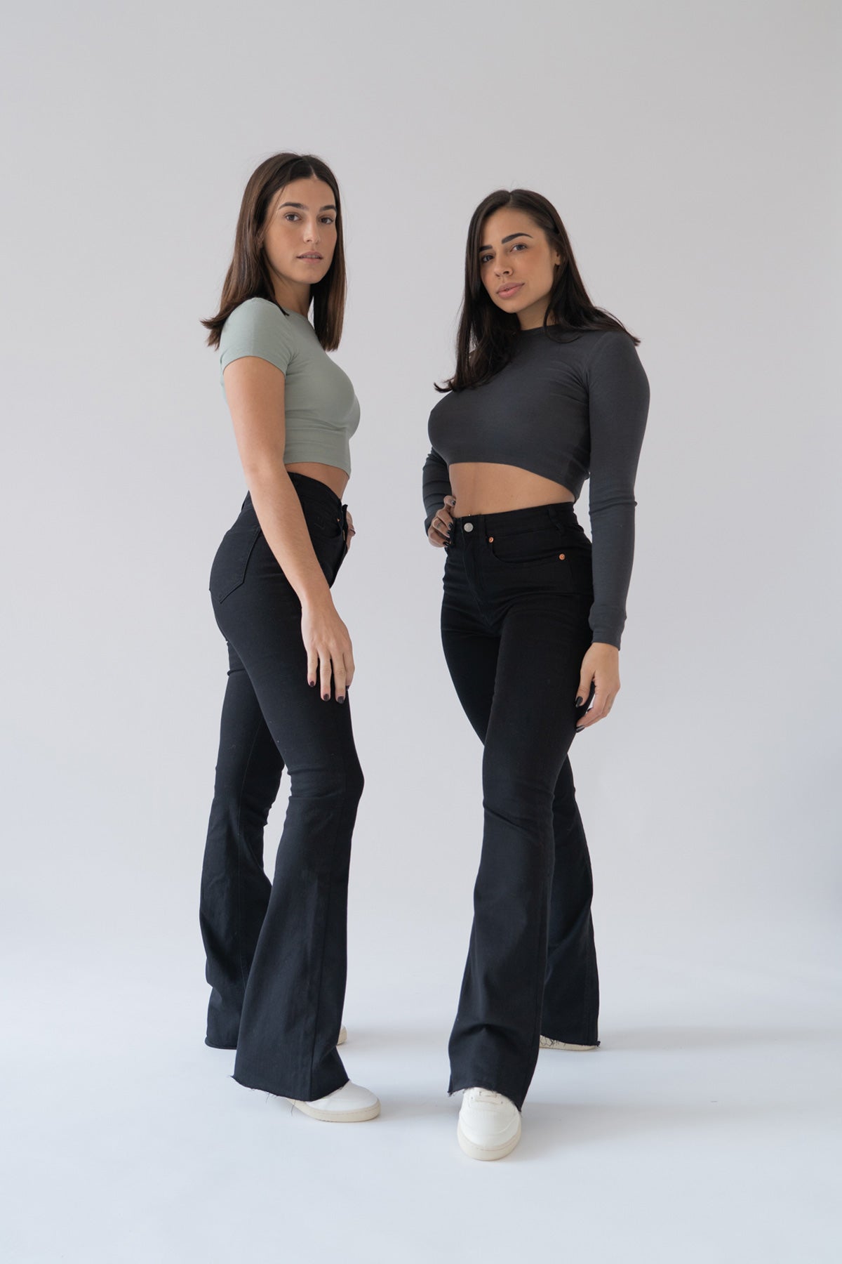 Flared broek – zwart