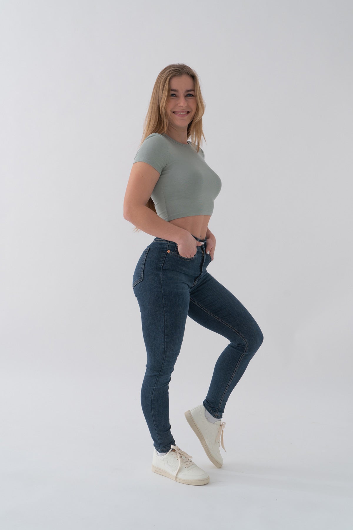 Strakke broek – donkerblauw