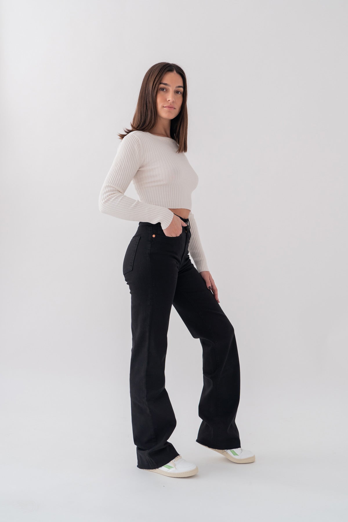 Wijde broek – zwart