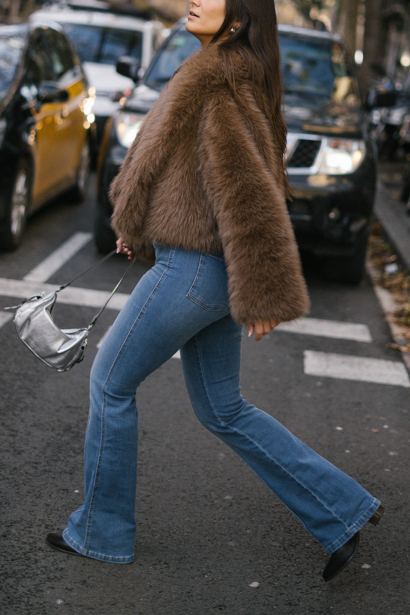 70’s flare broek – blauw