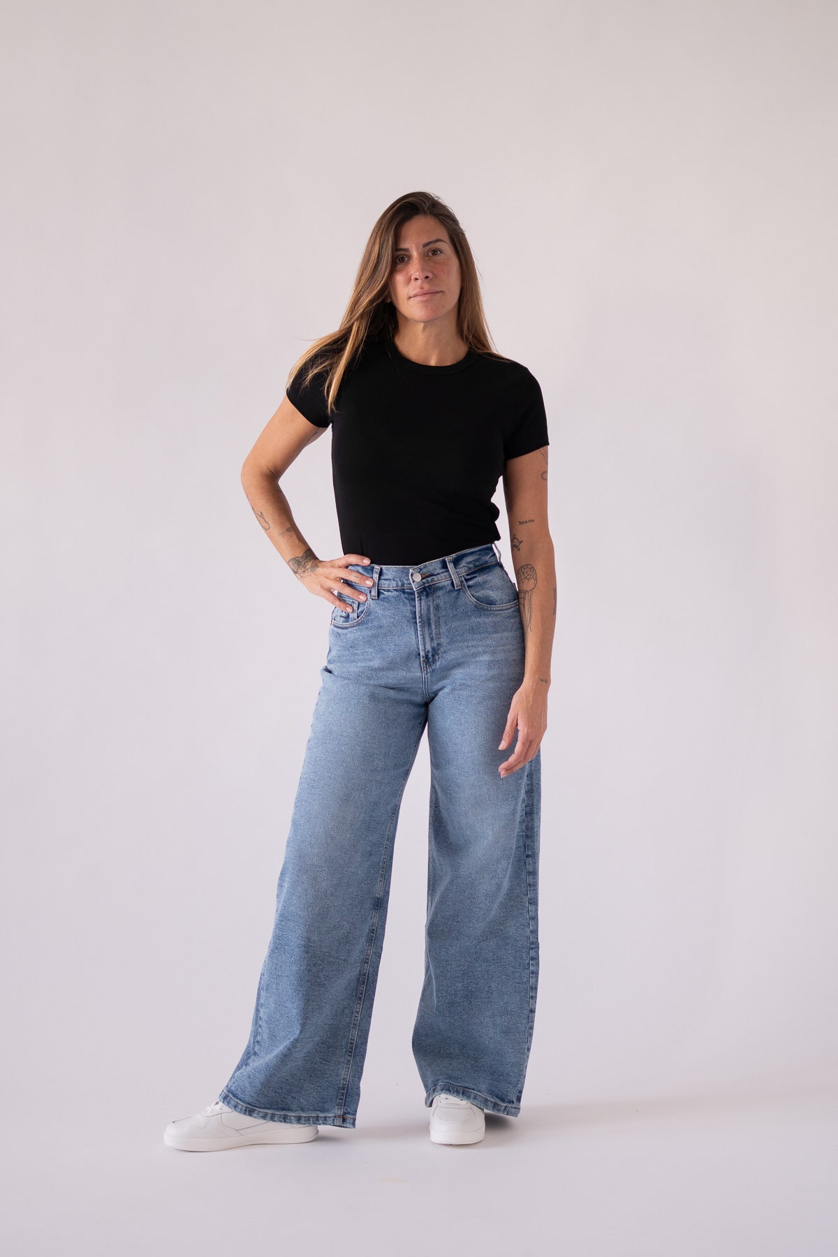 Wijde broek – lichtblauw