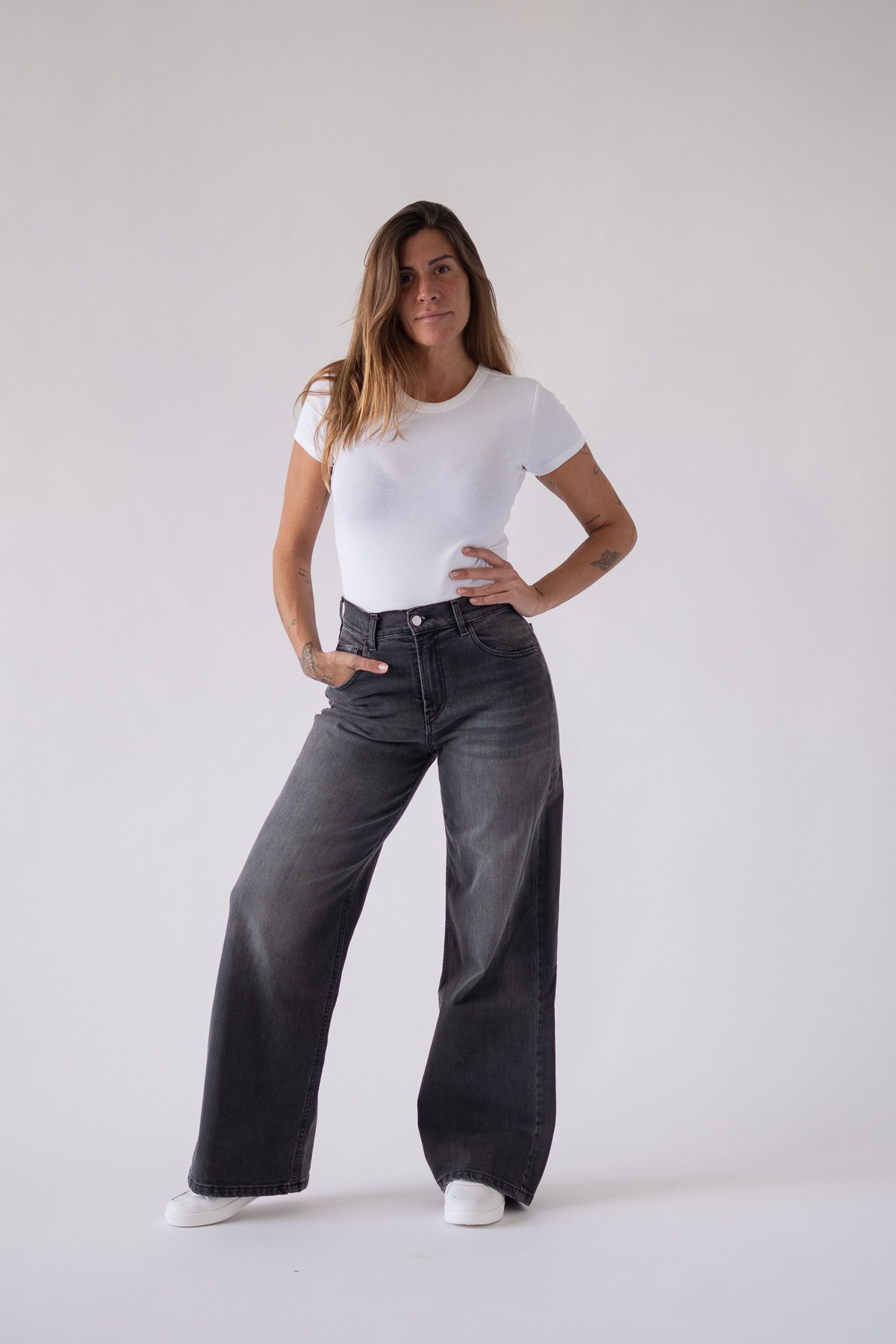 Wijde broek – grijs