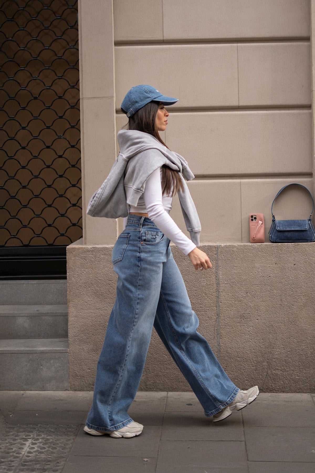 Wijde broek – lichtblauw