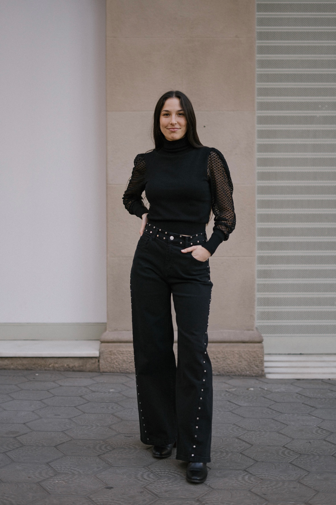 Wijde broek – zwart