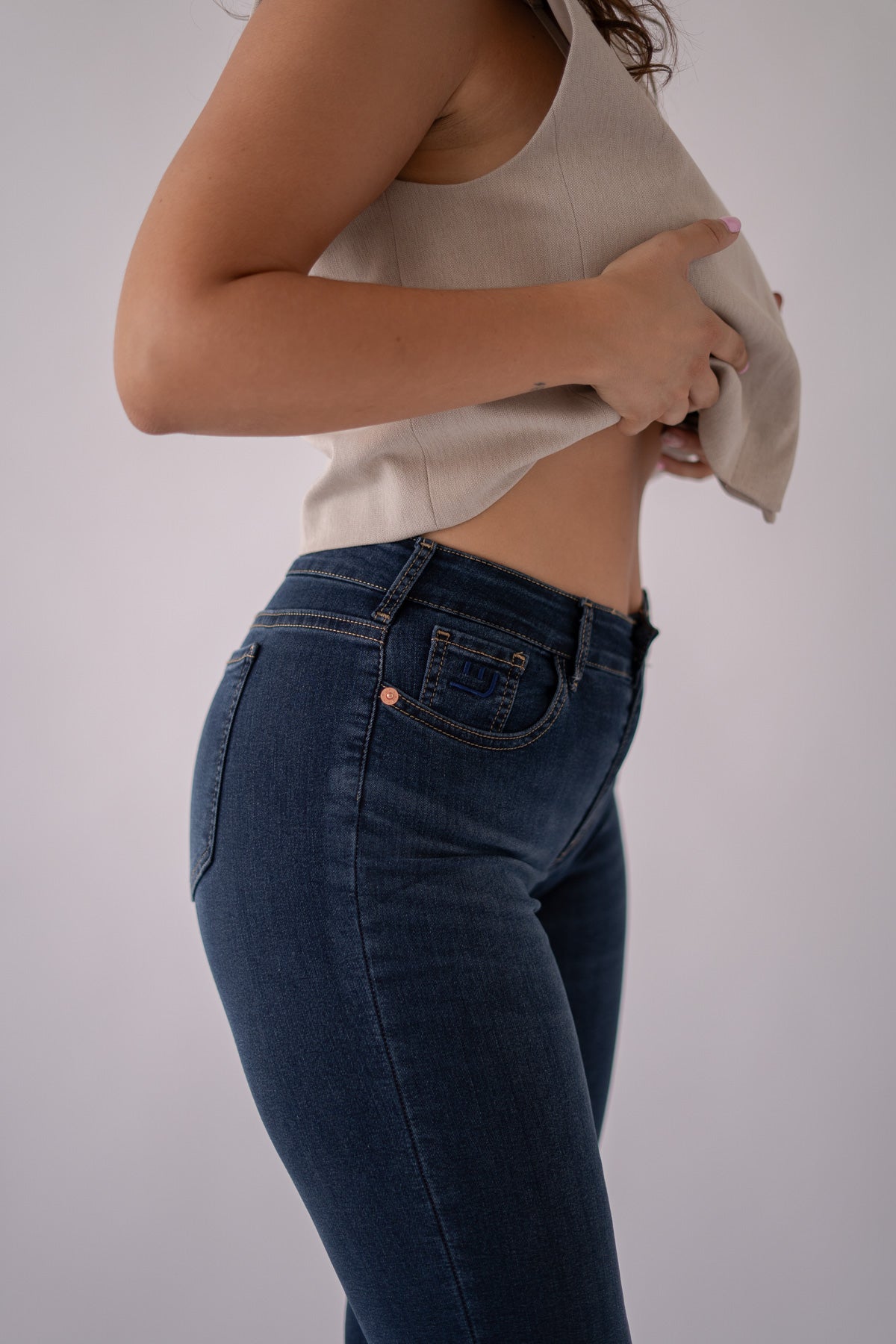 Strakke broek – donkerblauw